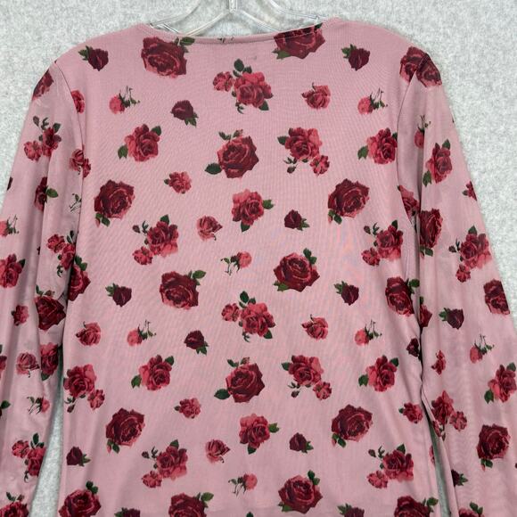 Vtg Self Esteem Babydoll Top Size XL Floral Y2K Stretch Fairy Grunge Whimsigoth - Picture 12 of 16